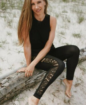 Luxury Leggings With Lace Trim