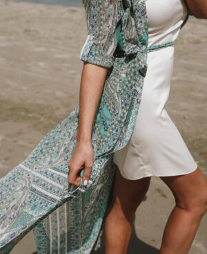 Multicoloured Printed Long Shirt Dress