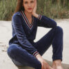 Cotton-Blend Velour Lounge Set BLUE 1