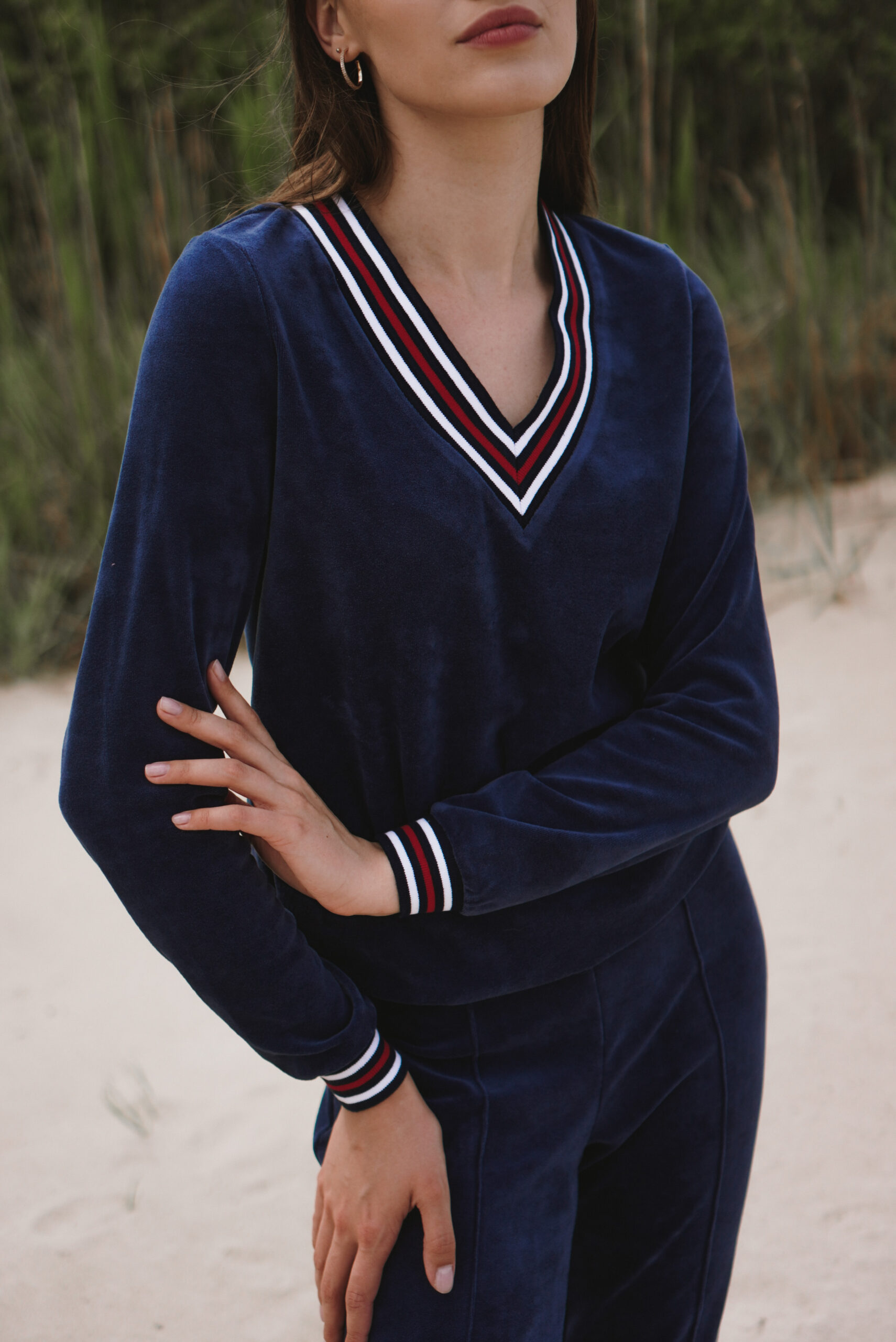 Cotton-Blend Velour Lounge Set BLUE 2