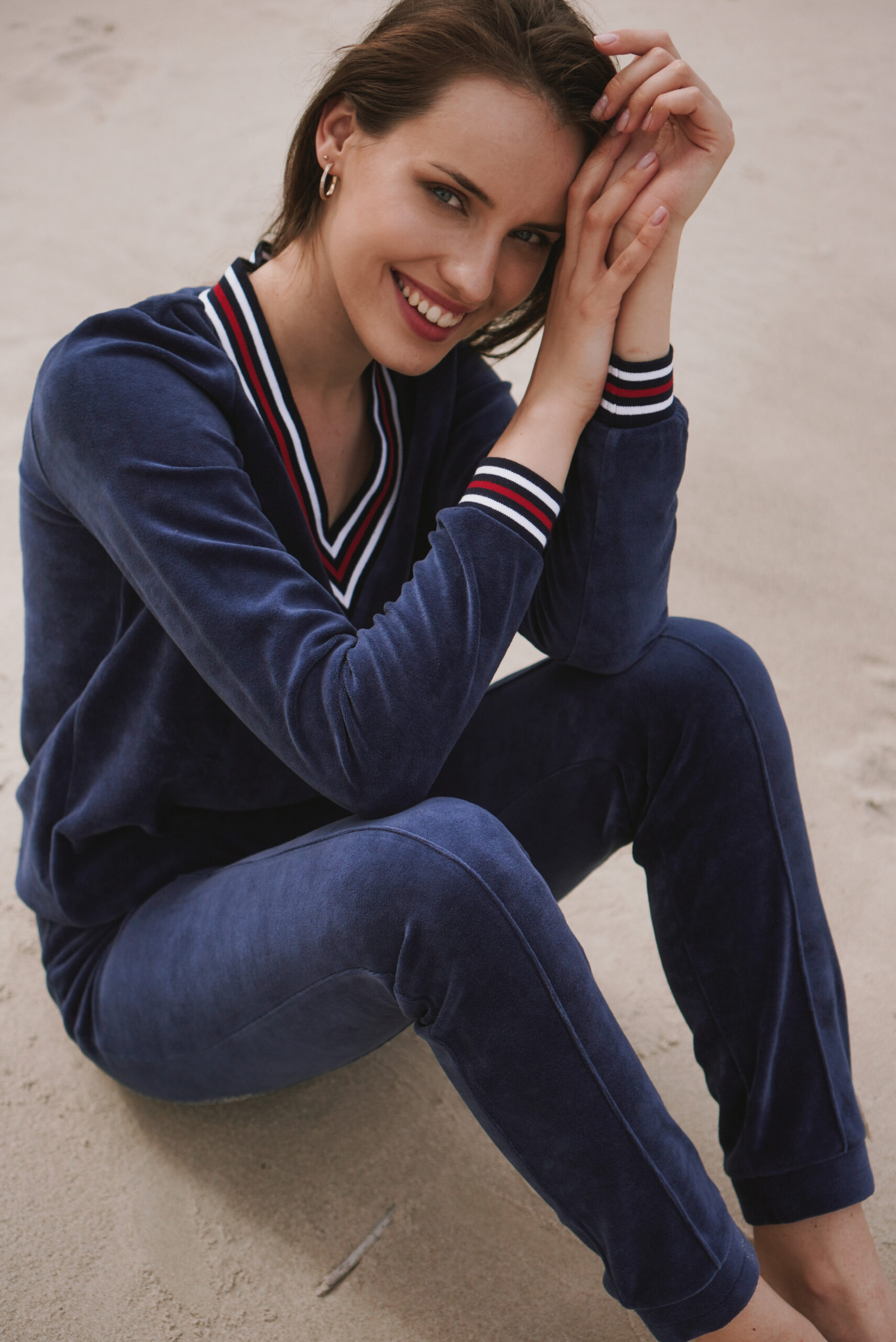 Cotton-Blend Velour Lounge Set BLUE 3