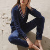 Cotton-Blend Velour Lounge Set BLUE 4