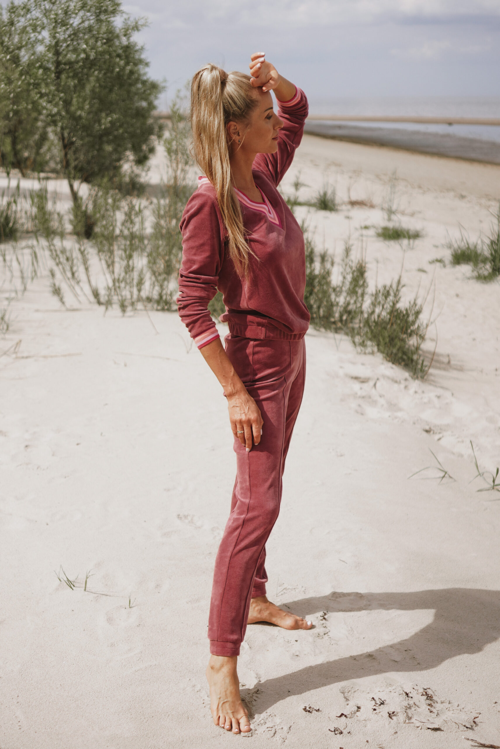 Cotton-Blend Velour Lounge Set PINK 1