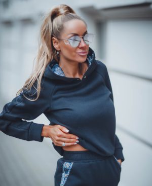 Loungewear Set In Elegant Black ROYAL BLUE