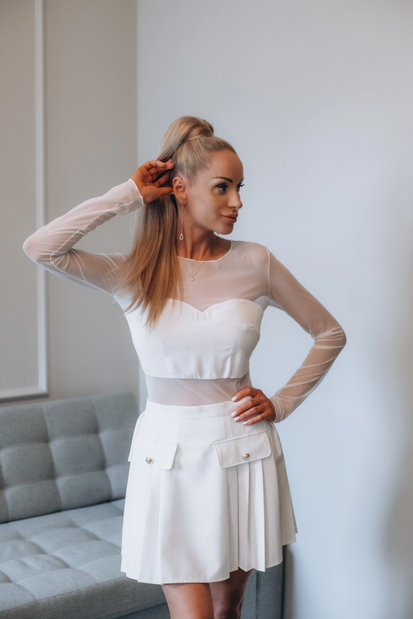 SILK VELVET Tulle Top, white_1